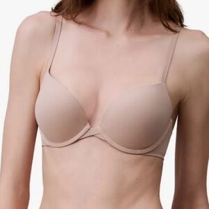 CALVIN KLEIN Push Up Plunge Microfiber Stretch Shine 34C